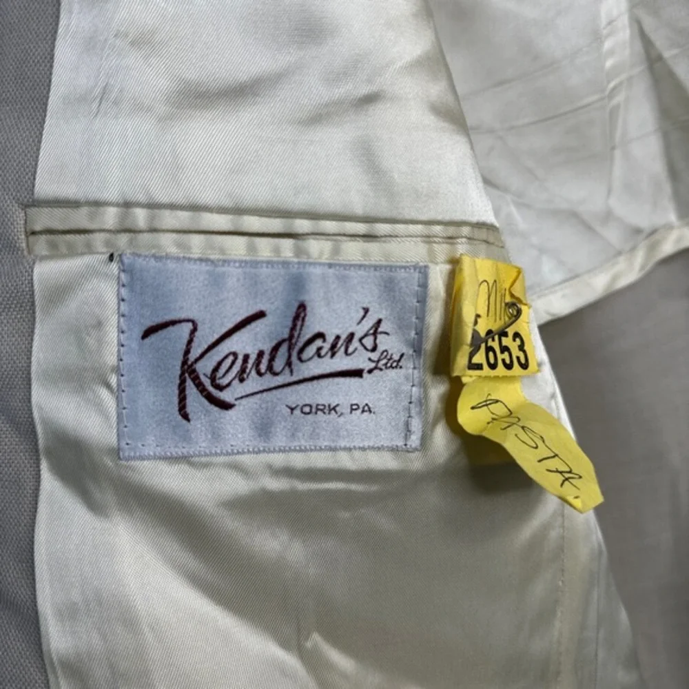 Kendan's Ltd Wimbledon Blazer‎ Men 42R Tan Vintage Gold 2-Button USA Made Golf